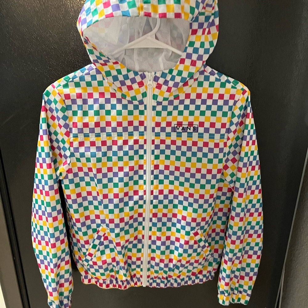 Vans Colorful Checkered Hooded Jacket- Kids Medium